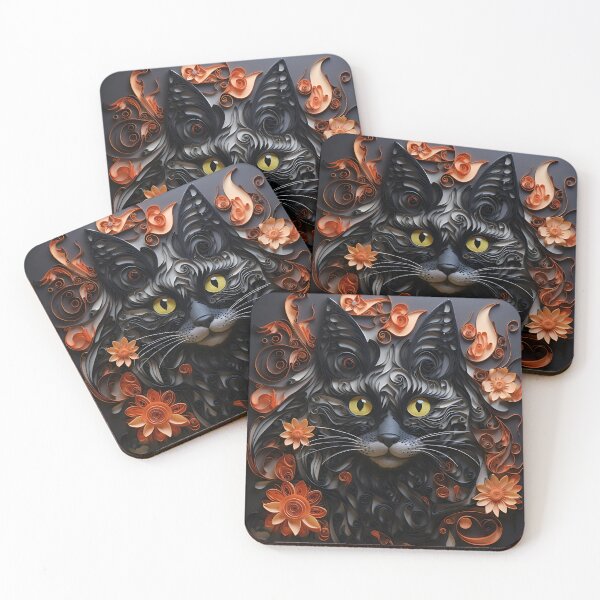 Item preview, paper quilling halloween black cat designed and sold by dcrc.