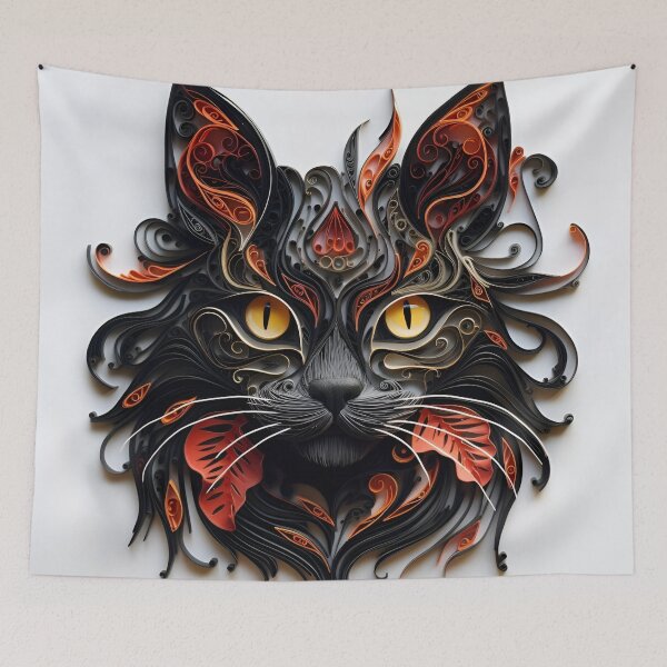 Item preview, paper quilling halloween black cat designed and sold by dcrc.