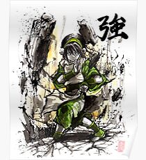 Toph aus Avatar mit Sumi und Aquarell Poster
