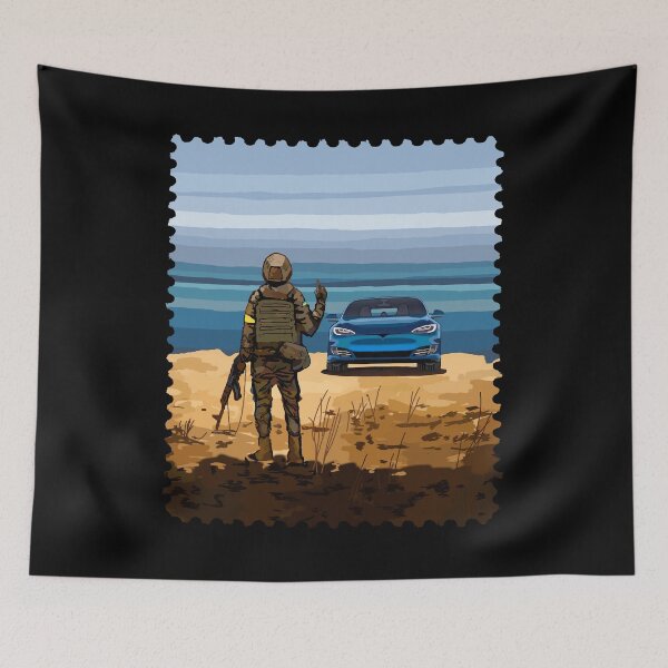 Item preview, New Patriotic Postage Stamp Of Ukraine With Car designed and sold by Aide.