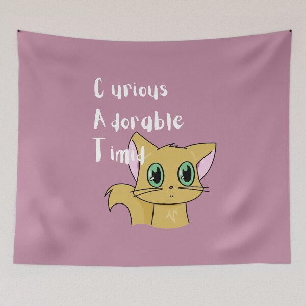 Item preview, Curious, Adorable, Timid Cat Personality Acrostic designed and sold by CheesyPetDesign.