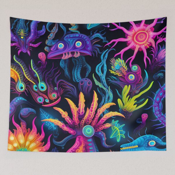 Item preview, “Zen Creatures in a Neon World” designed and sold by Art-Vortex-fr.