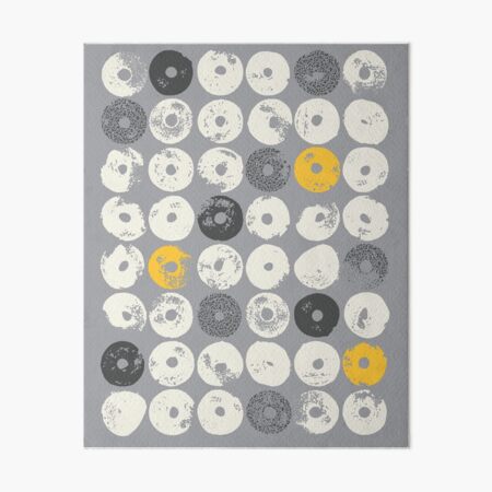 STARDISC, grey, gray, yellow Art Board Print
