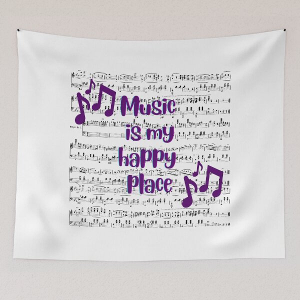 Item preview, Music is my happy place print designed and sold by kirkytracy.