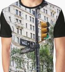 New York Traffic Lights & Signs at Wall Street / Broadway Junction Graphic T-Shirt