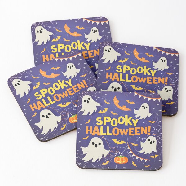 Item preview, A colorful animation of a spooktacular Halloween with ghosts and bats in the style of playful designed and sold by AI-Only Creations.
