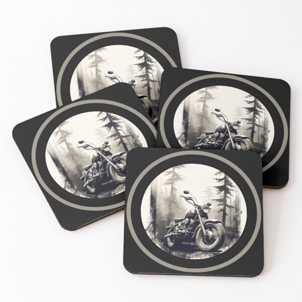 Item preview, VINTAGE MOTOCYCLE IN THE FOREST  1 designed and sold by justyna-s28.
