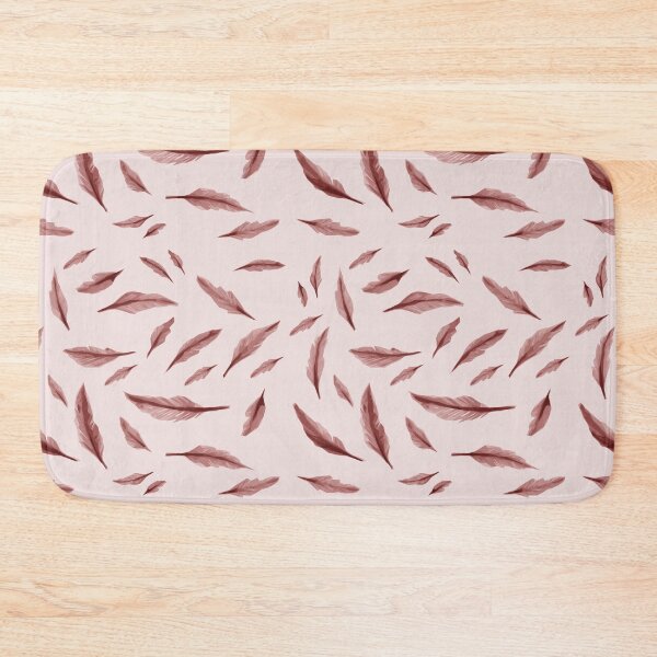 Item preview, feather retro soft pink colour style fabric pattern designed and sold by ironpalette.