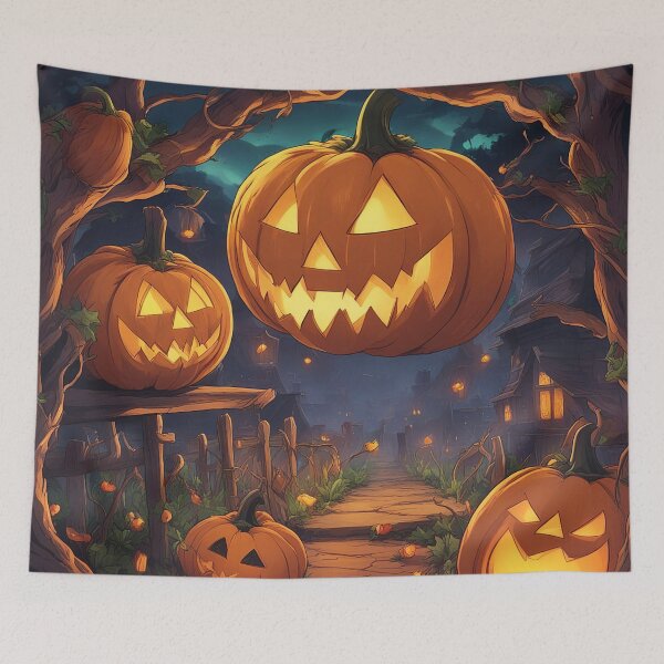 Artikelvorschau, Spooky Halloween Pumpkin Art - Creepy Jack-o'-Lantern Design entworfen und verkauft von The-Library.