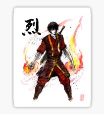 Zuko from Avatar with sumi ink and watercolor Sticker