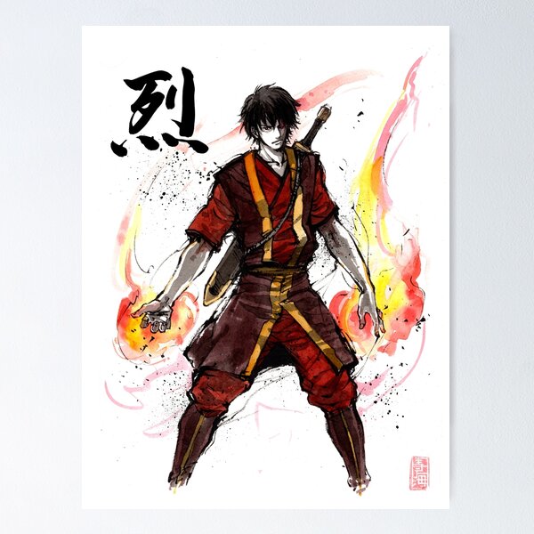 Item preview, Zuko from Avatar with sumi ink and watercolor designed and sold by Mycks.