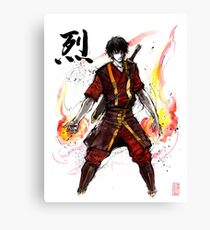 Zuko from Avatar with sumi ink and watercolor Canvas Print