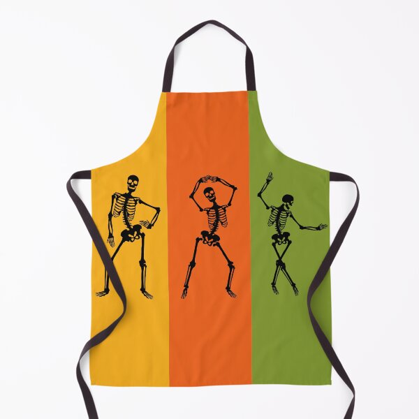 Item preview, Dancing Vintage Skeletons yellow orange green designed and sold by Remek-Design.