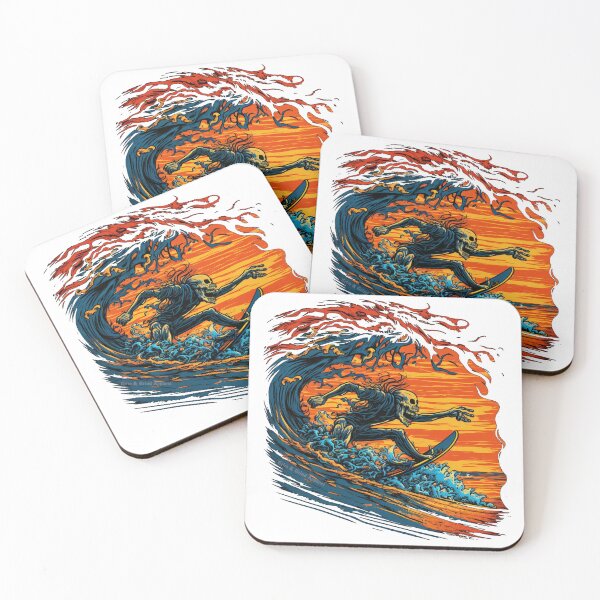 Item preview, Surf Or Die - Skeleton Surfer designed and sold by GrimAndGrind.