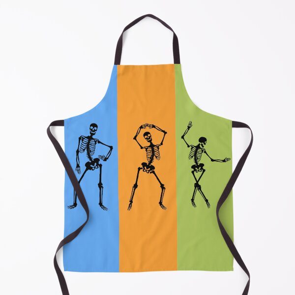 Item preview, Dancing Vintage Skeletons blue yellow green designed and sold by Remek-Design.