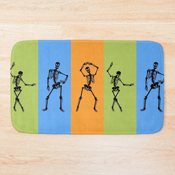 Item preview, Dancing Vintage Skeletons blue yellow green designed and sold by Remek-Design.