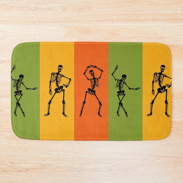 Item preview, Dancing Vintage Skeletons yellow orange green designed and sold by Remek-Design.
