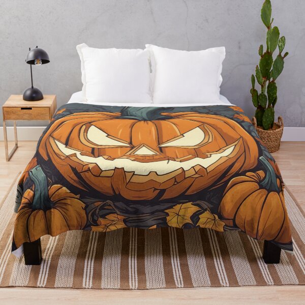 Aperçu de l'œuvre Halloween Scary Pumpkin Art - Eerie Jack-O'-Lantern Decor créée et vendue par The-Library.