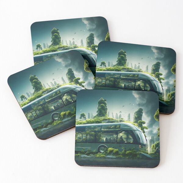 Item preview, City bus driving through urban forest designed and sold by soulofalion.