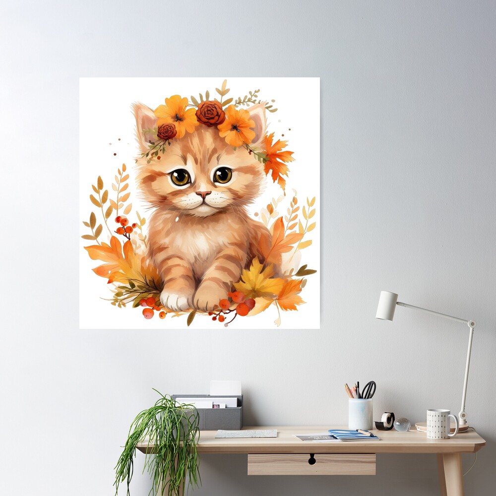 Katze, Kätzchen, Katzen, Tier, Haustier, lustig, schwarze Katze, Haustiere,  katzenartig, kawaii | Poster