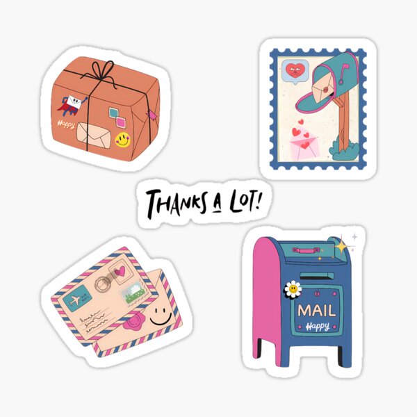 Happy mail stickers roll/ air mail stickers/ envelope stickers/ happy –  DokkiDesign