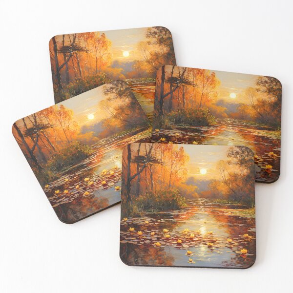 Item preview, Sunrise, or sunset, in a forest drawn by an impressionist designed and sold by PetroliniVideo.