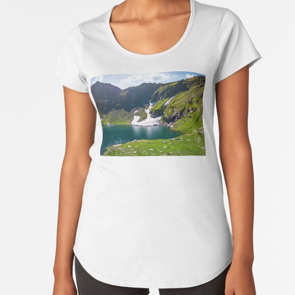 lake Balea in Fagaras mountains on a bright sunny Premium Scoop T-Shirt