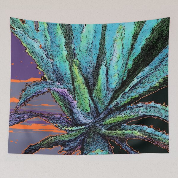 Item preview,  DESERT BLUE AGAVE CACTI PASTEL designed and sold by sharlesart.