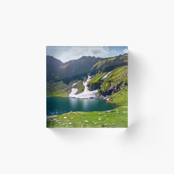 lake Balea in Fagaras mountains on a bright sunny Acrylic Block