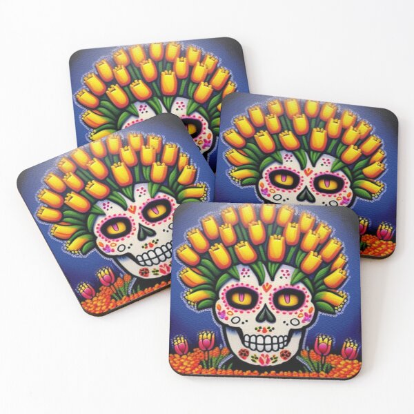 Item preview, Sugar skull and tulips  designed and sold by Roxburylane.