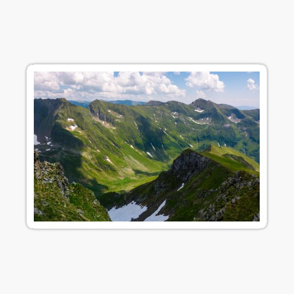 valley with snow in summer mountains Sticker