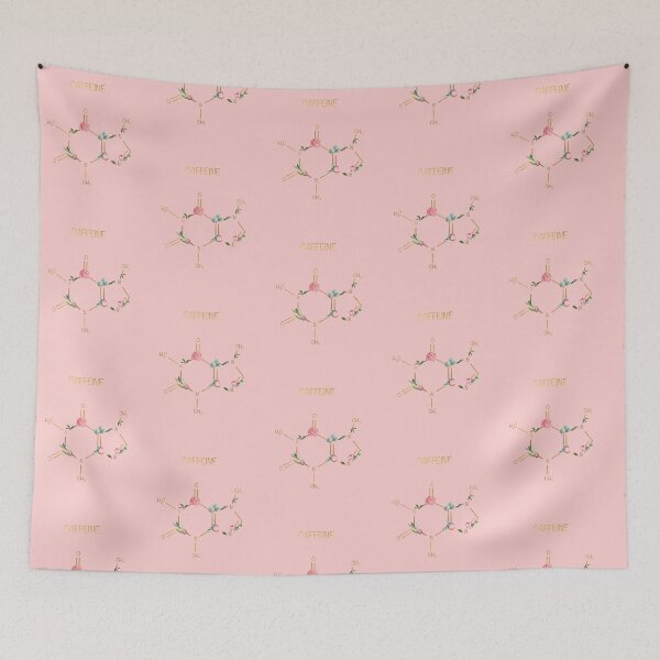 Item preview, Caffeine Chemical Composition Peonies On Pastel Pink designed and sold by QuidnuncDesigns.