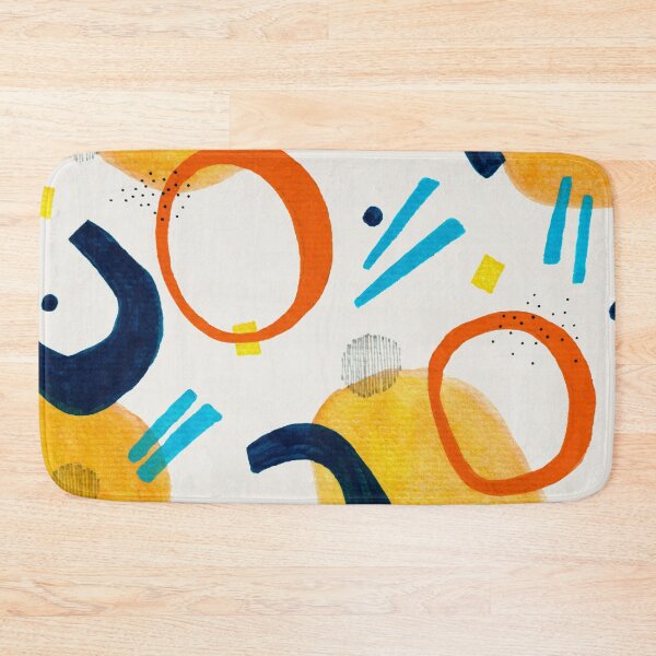 Item preview, Maru - Blue and orange mid-century abstract shapes designed and sold by tracieandrews.