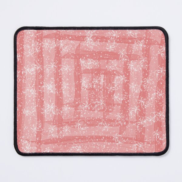 Item preview, Pink Hatch Pattern with White Flowers designed and sold by designs-by-ann.