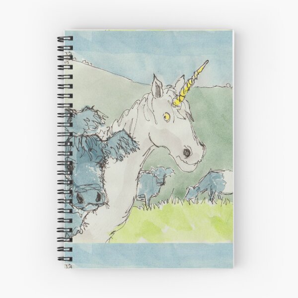 Item preview, Unicorn with Belted Galloway Cows Cartoon designed and sold by MikeJory.