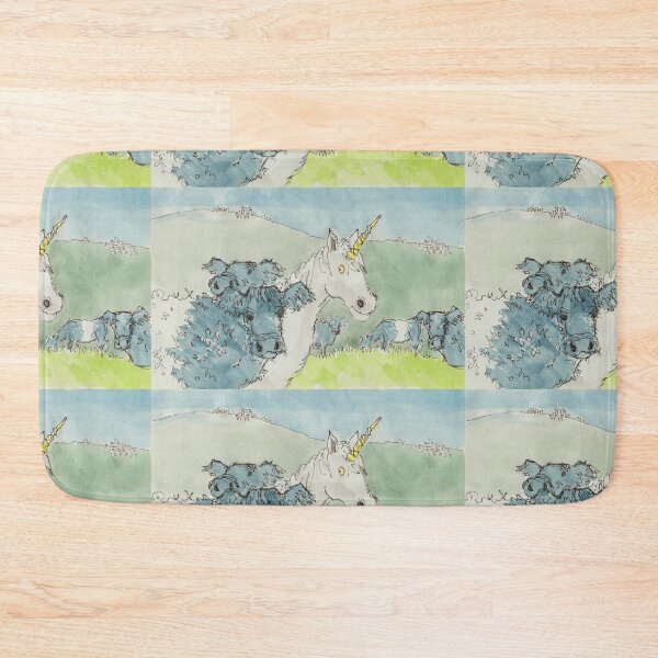 Item preview, Unicorn with Belted Galloway Cows Cartoon designed and sold by MikeJory.