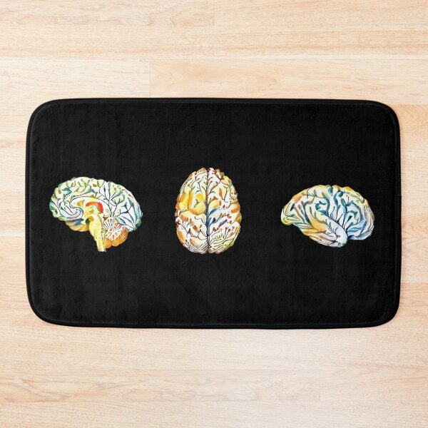 Item preview, Brains Are Beautiful, Brain mental health psychology, floral brain pose watercolor art designed and sold by Collagedream.