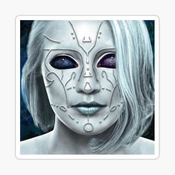 Abstraktes Portrait Kunstwerk "The First Dreamer" Facescape Sticker