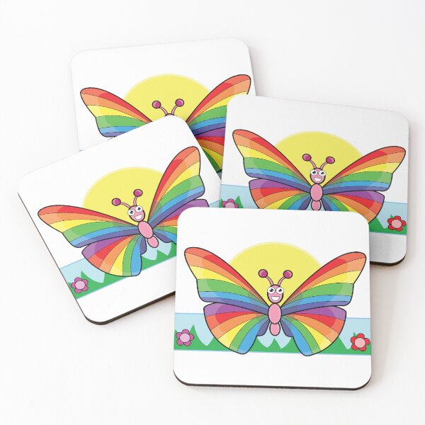 Item preview, Cute Rainbow Butterfly with Flowers designed and sold by TEZBER.