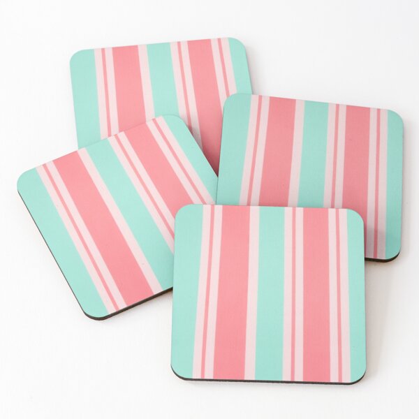 Item preview, coral & teal stripes designed and sold by mikaws.