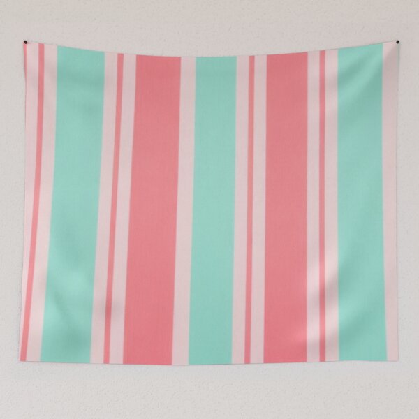 Item preview, coral & teal stripes designed and sold by mikaws.