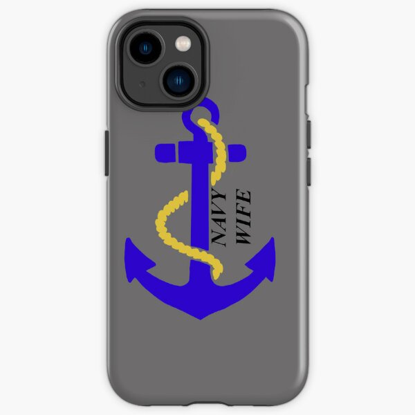 iPhone XR ancla azul náutica con cuerda y funda negra