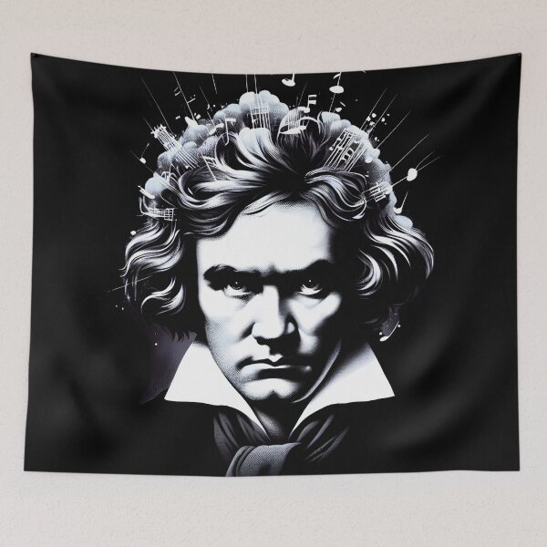 Item preview, Ludwig Van Beethoven music notes portrait designed and sold by ElLocoMus.