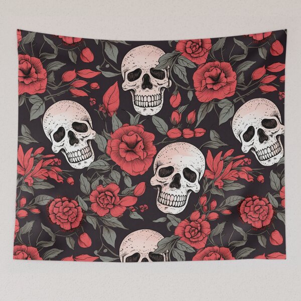 Item preview, Floral with Skull heads designed and sold by HatiDesign.