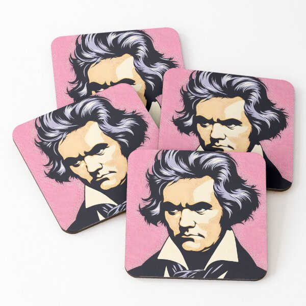 Item preview, Ludwig Van Beethoven pink pop art portrait designed and sold by ElLocoMus.