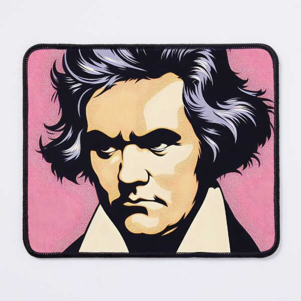Item preview, Ludwig Van Beethoven pink pop art portrait designed and sold by ElLocoMus.