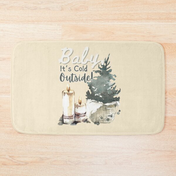 Item preview, Baby It's Cold Outside Tan Cozy Winter Candle Evergreen Design designed and sold by missdebi27.