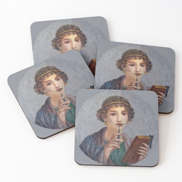 Item preview, "Sappho" Portrait - Ancient Roman Fresco Painting Pompeii designed and sold by emovendo.