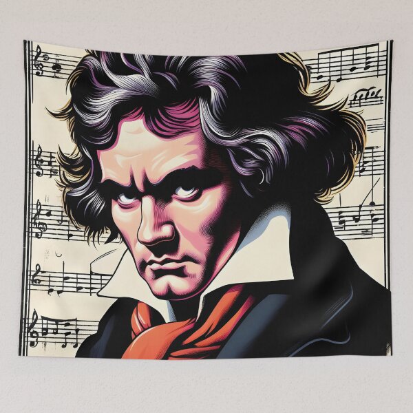 Item preview, Ludwig Van Beethoven music notes portrait designed and sold by ElLocoMus.