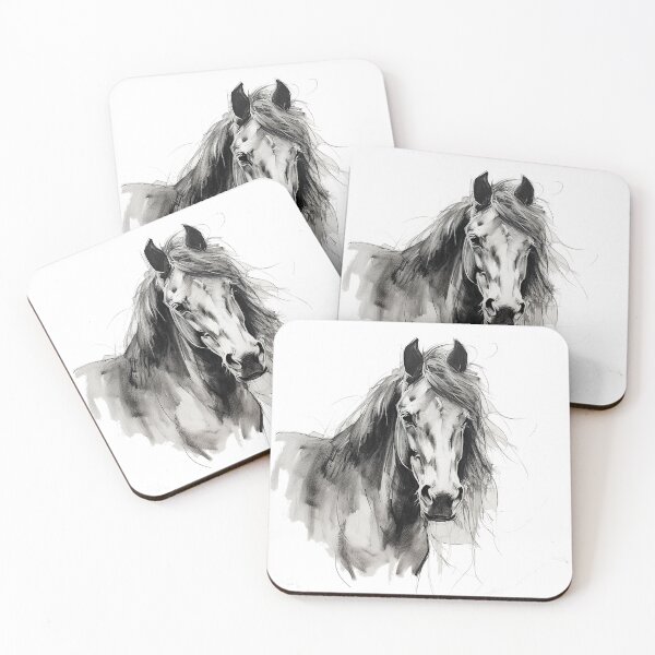 Item preview, charcoal horse  designed and sold by Littleprintlab.